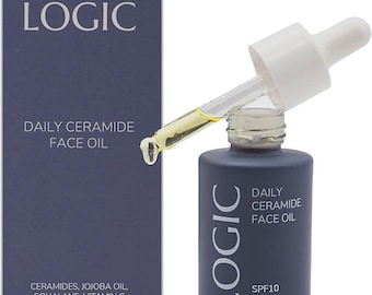 Daily Ceramide Face Oil - squalane, glycerol, jojoba oil, SPF, 30ml dropper bottle unfragranced for glowing skin and moisture locking
