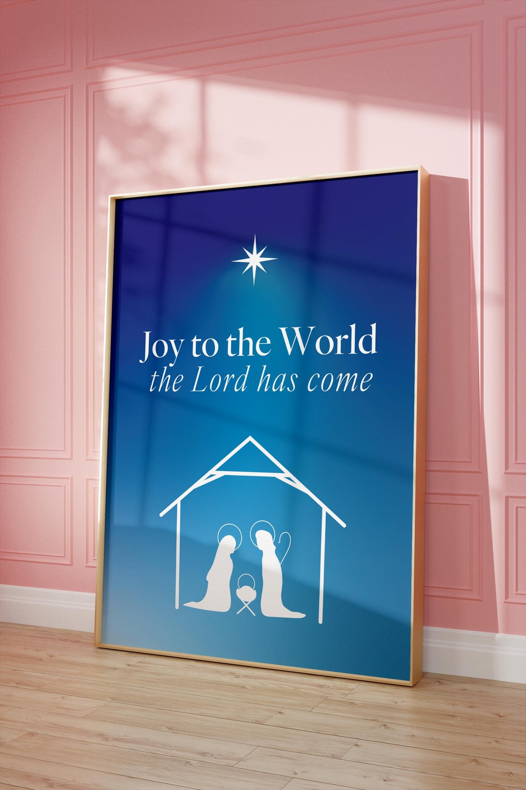 Nativity of Christ Poster joy to the World, the Lord Has Come Blue ...