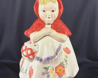 vintage little red Riding hood cookie jar by block China classic edition.