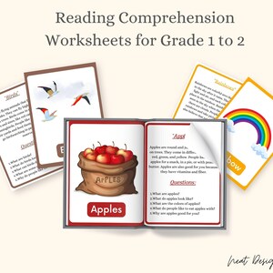Reading Comprehension Worksheets | Picture and Text-Based Activities | US Letter and A4 | Homeschool Classroom Use | Grade 1 to 2
