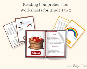 Reading Comprehension Worksheets: Grade 1-2 Picture & Text Activities (PDF)