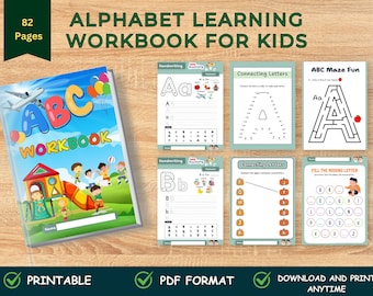 Preschool ABC-werkboek: lettertracering en klanken (afdrukbare pdf)