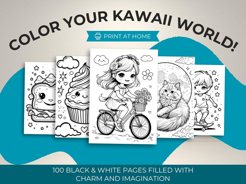 Kawaii Coloring Pages | 100 Pages | Cute Printable for Kids and Adults ...