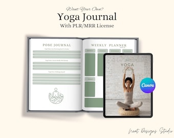 Yoga Journal Canva Template | Yoga Planner PLR | Meditation & Mindfulness Digital Product | Resell License