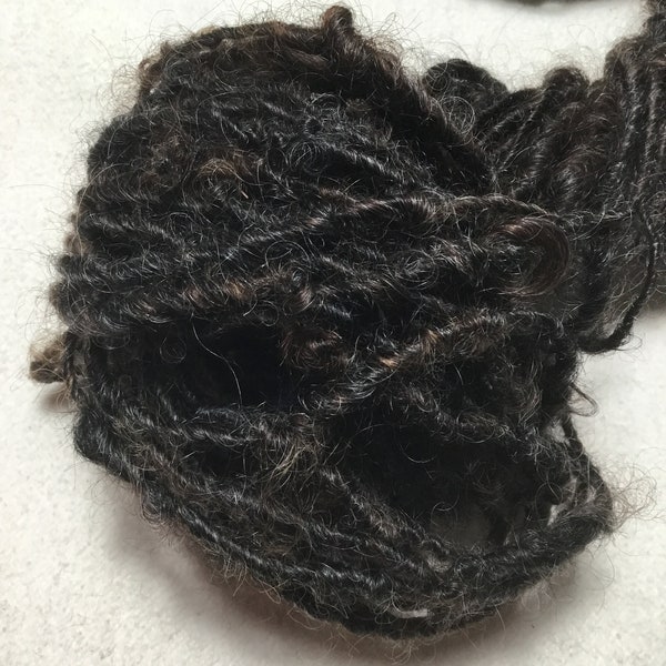 Naturel - KnoxFarmFiber, laine américaine de teeswater filée à la main dans un fil artistique naturel noir gris anthracite non teint pour tissage en feutre au crochet