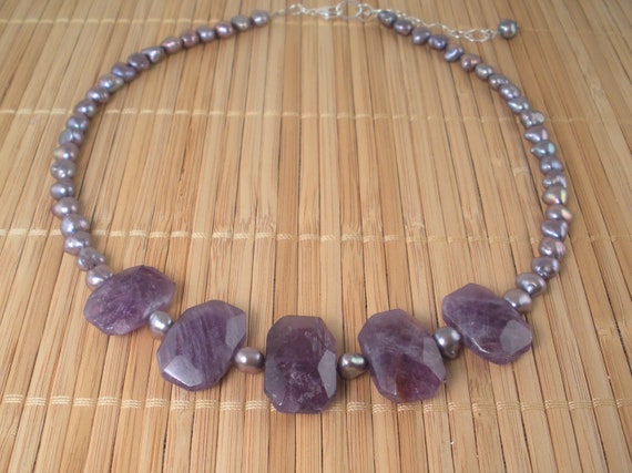 Amethyst Facet Chunk Earrings Amethyst Facet Chunk Earrings