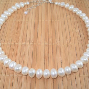 Chunky White Pearl Necklace Big Pearl Necklace Large Baroque White Pearl Necklace Pearl Statement OOAK Necklace For Her Party Holiday Pearls