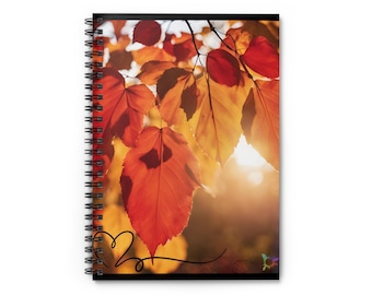 Autumn Leaves, Fall, Nature Spiral Notebook - Ruled Line