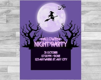 Editable Halloween Invitation, Halloween Party Invitation, Halloween Birthday Invitation, Halloween Invitation, Halloween party invite
