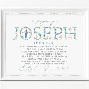 Taufe Geschenk Junge, Baby Junge Taufgeschenk, Ein Gebet für Patenkind, personalisiertes Taufgeschenk, Hingabe Geschenk druckbar, individueller Kind Name
