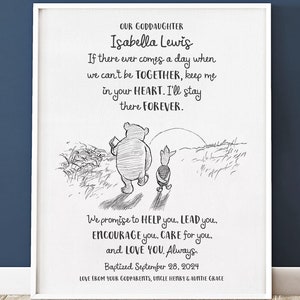 Baptism Gift from Godparents, Baptism Print, Personalized Baptism Gift for Goddaughter, Christening Gift Printable, Baby Christening Gift