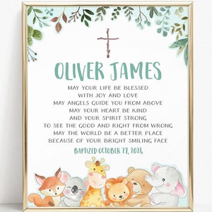 Personalisiertes Taufgeschenk: Baby Boy Poster (Digitaler Download)
