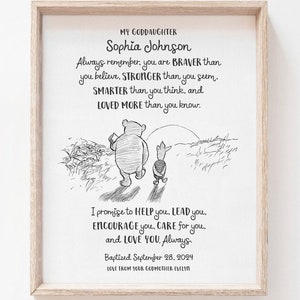 Baptism Gift from Godmother, Baptism Print, Personalized Baptism Gift for Goddaughter, Christening Gift Printable, Baby Christening Gift