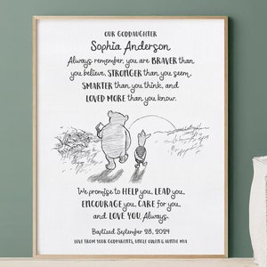 Cadeau de baptême personnalisé pour filleule, cadeau de baptême des parrains et marraines, impression de baptême, cadeau de baptême de bébé, cadeau de baptême imprimable