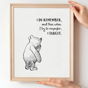 Vintage Winnie the Pooh Quote Poster: Classic Milne Print (Digital Download)