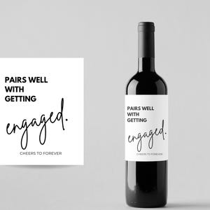 Custom Engagement Wine Bottle Label: Personalized Proposal Decor