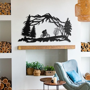 Arte de pared de bicicleta, decoración de pared de bicicleta, regalo perfecto para ciclistas, decoración de sala de estar de oficina en casa, colgante de pared de bicicleta, idea de regalo para motociclistas
