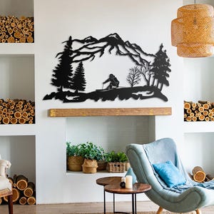 Ski Wall Art, Skier Wall Decor, Gift for Skier, Home Office Living Room Decoration, Ski Wall Hanging, Metal Wall Art, Ski Wall Sign