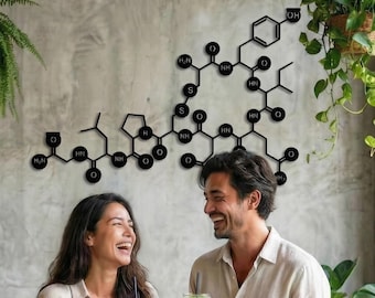 Oxytocin Metall Wandkunst, Chemie Elemente Design, Wissenschaft Wandkunst, Wohn-Wohnzimmer Dekoration, Chemisches Wandschild