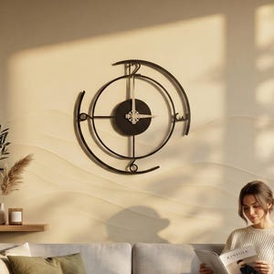 Elegant Oversized Silent Metal Wall Clock: Modern Minimalist Decorative Art for Living Room & Office