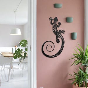 Lizard Wall Art, Gecko Lizard  Metal Wall Art, Metal Wall Decor, Home Office Living Room Decoration, Lizard Wall Sign