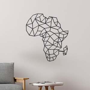 Africa Map Wall Art, Geometric Metal Africa Map, Metal Wall Decor, Home Wall Art, Office Living Room Decoration, Gift Idea