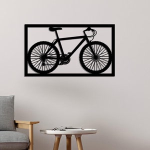 Arte de pared de bicicleta, decoración de pared de bicicleta, regalo perfecto para ciclistas, decoración de sala de estar de oficina en casa, colgante de pared de bicicleta, idea de regalo para motociclistas