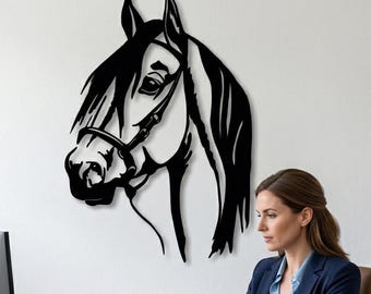 Metal Horse Head Wall Art: Modern Home Decor