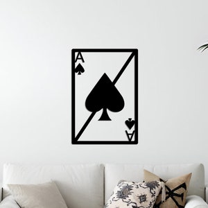 Schoppenaas muurkunst, metalen wanddecoratie, kantoor aan huis woonkamer decoratie, spade muurbord, bord geluk, speelkaarten decor