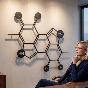 Melanin Molecule Metal Wall Art: Science Home Decor