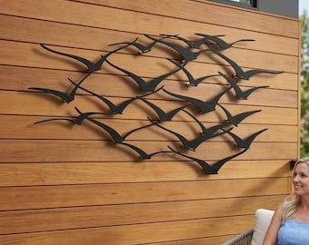 Crane Flock Metal Wall Art: Nature-Inspired Home Decor
