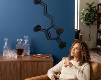 Whisky Molecule Metal Wall Art: Science Chemistry Decor