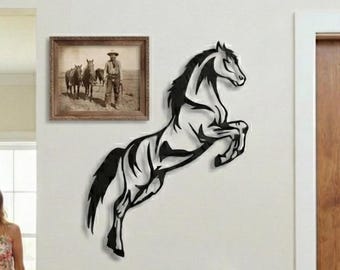 Metal Horse Wall Art: Equestrian Farmhouse Decor