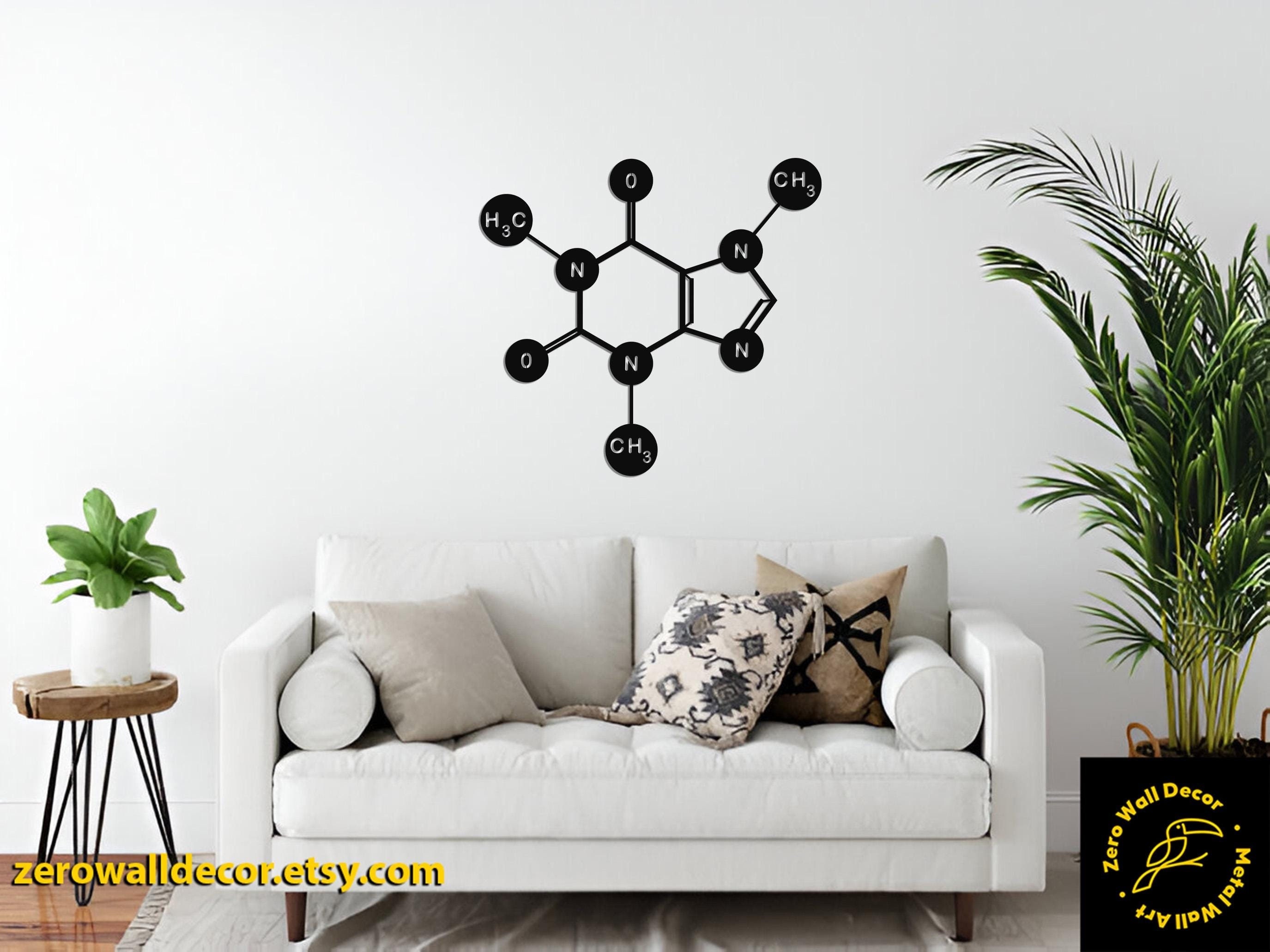 Caffeine Molecule Metal Wall Art: Coffee Decor - Etsy