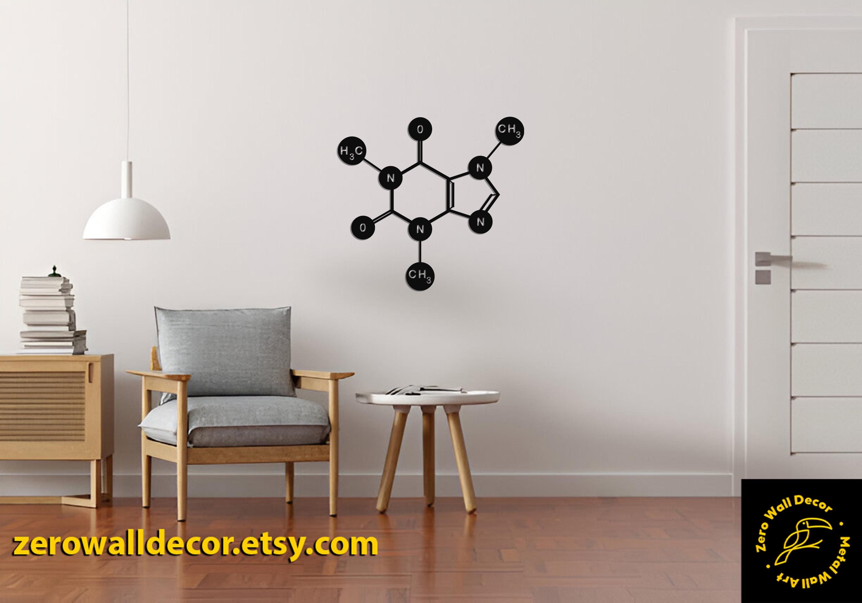 Caffeine Molecule Metal Wall Art: Coffee Decor - Etsy