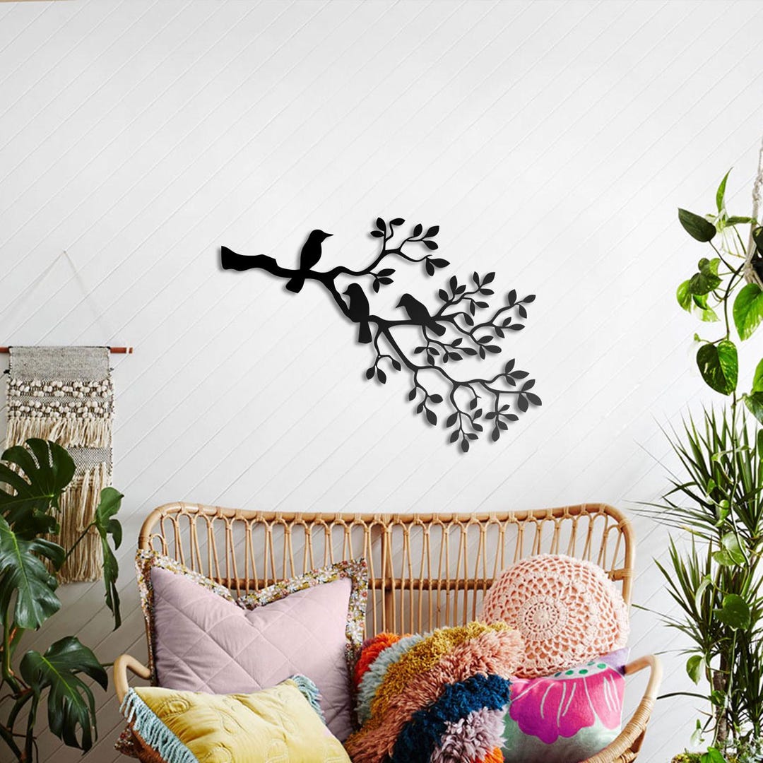 Birds on Branch Metal Wall Art: Nature Home Decor - Etsy