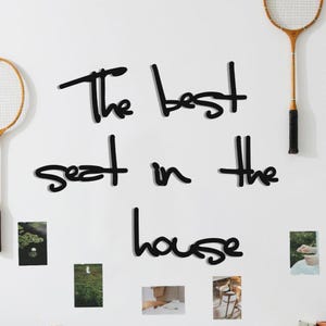 The Best Seat in the House Metal Wall Decor –Modern Style Black Metal Wall Art Quote for Bathroom or Toilet–Set of 6 Words, Industrial Style