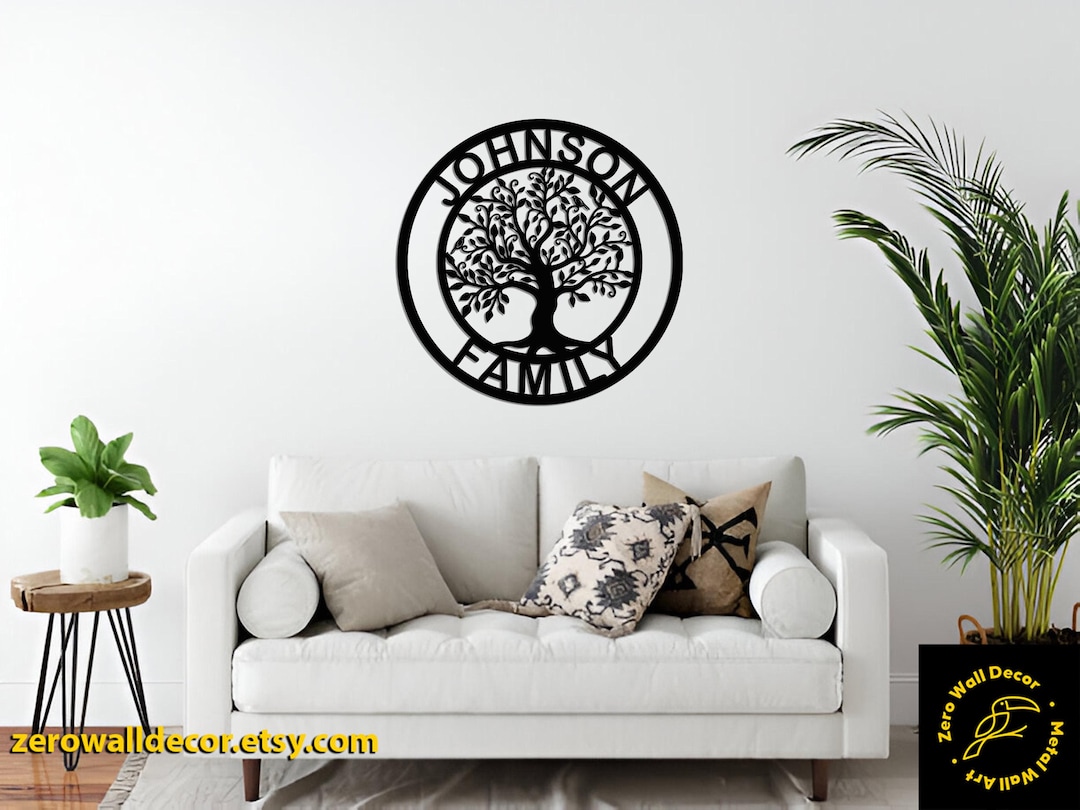 Plaque murale en métal personnalisée pour nom de famille par Urban Twist