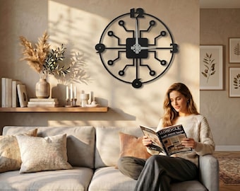 PC Motherboard Metal Wall Clock: Geek Gamer Room Decor