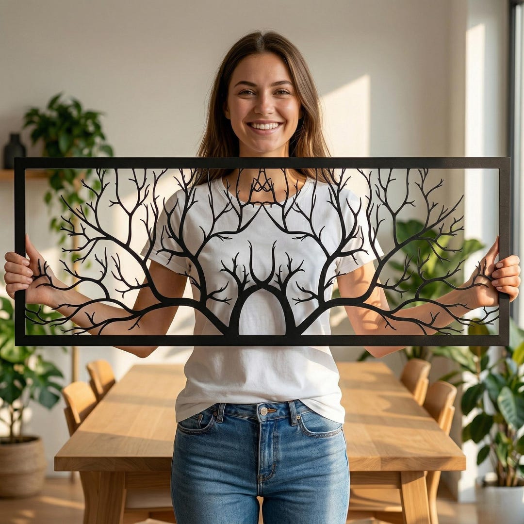 Metal Tree Branch Wall Art: Modern Home Decor - Etsy