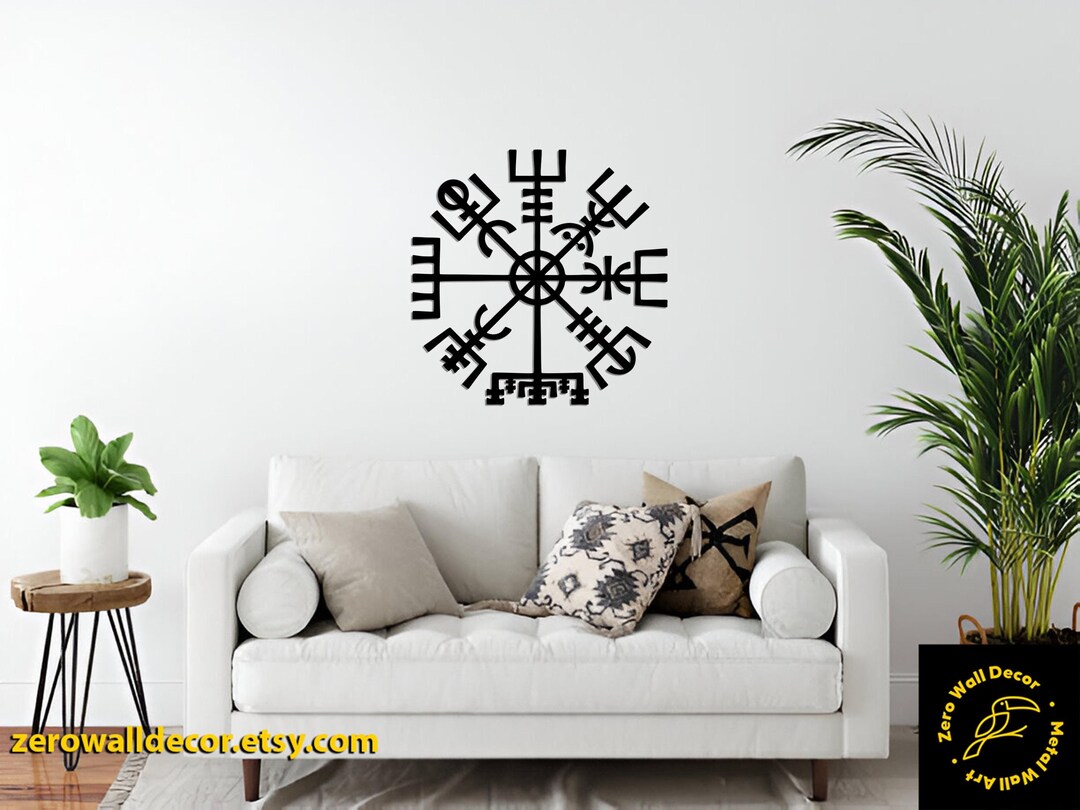 Helm of Awe Metal Wall Art, Norse Symbol Decor, Gift for Nordic Decor ...