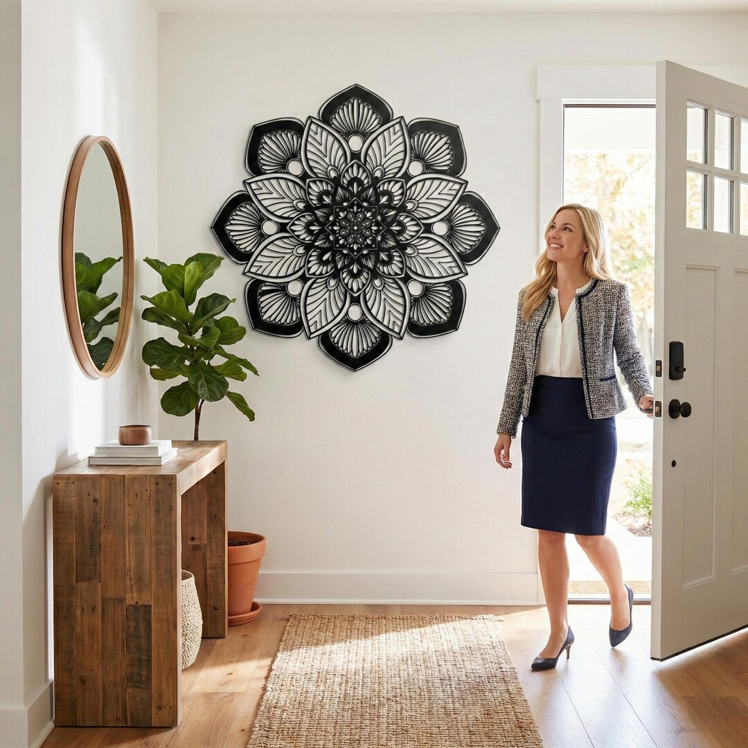Bohemian Metal Mandala Wall Art: Zen Decor for Yoga Studio, Living Room ...