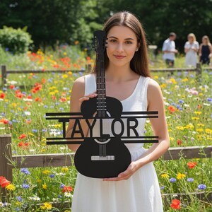 Personalized Guitar Metal Wall Art: Music Room Decor