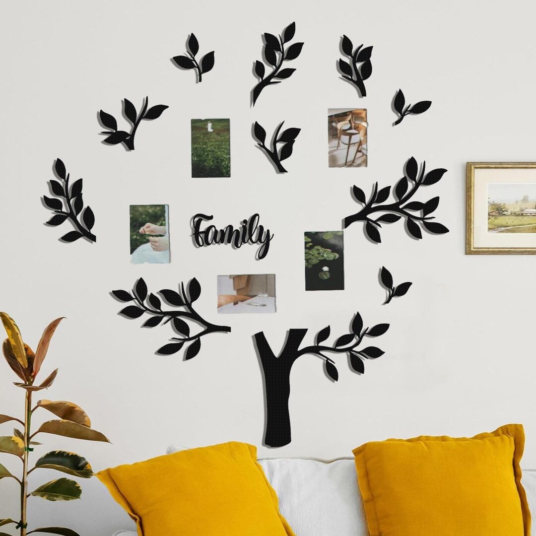 Family Tree Metal Wall Art – Personalized Family Wall Decor for Living ...