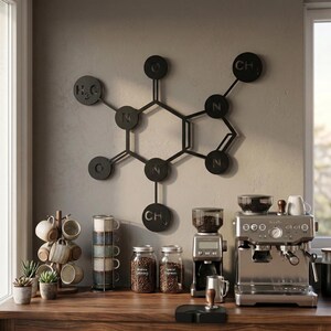Caffeine Molecule Metal Wall Art: Coffee Decor - Etsy