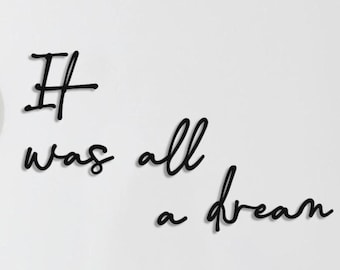 It Was All a Dream Metal Wall Decor – Motivational 5-Piece Set, Modern Home Office or Bedroom Art, Floating Matte Black Steel Design