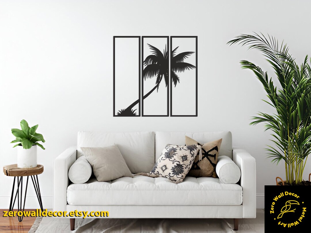 Palm Tree Metal Wall Art, Palm Tree Decor, Metal Wall Decor, Home ...