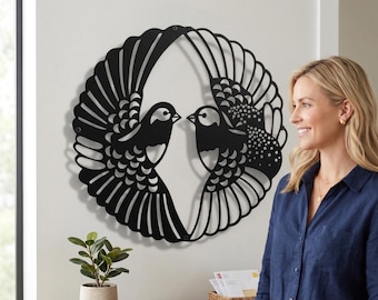 Love Birds Metal Wall Art: Nature-Inspired Home Decor