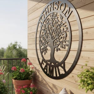Personalized Family Tree Metal Wall Art: Custom Name Sign