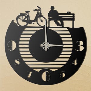 Unique Bicycle Metal Wall Clock –Bold Black, Gold, Silver, Bronze Design – Modern Minimalist Decor for Living Room, Office & Entryway Spaces
